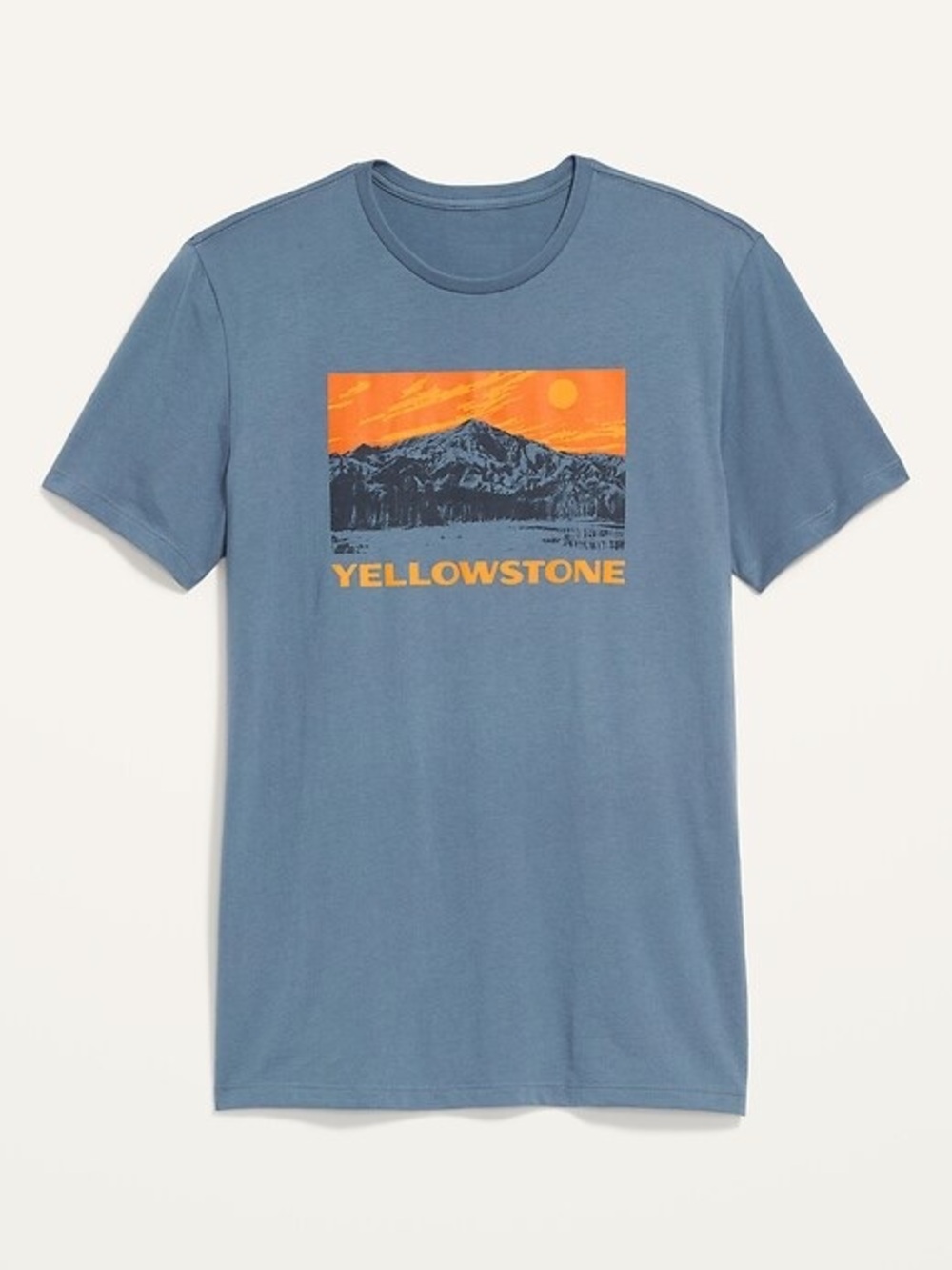 NWT Old Navy Blue Yellowstone Graphic Tee with Orangeā Print